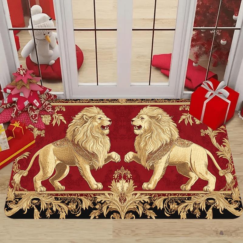 1pc Modern Printed Mat with Twin Lions Red Golden Intricate Floral Border Home Holiday Gifts Festive Room Style Best for Decor 50x80cm
1pc Modern Printed Mat with Twin Lions Red Golden Intricate Floral Border Home Holiday Gifts Festive Room Style Best for Decor 50x80cm