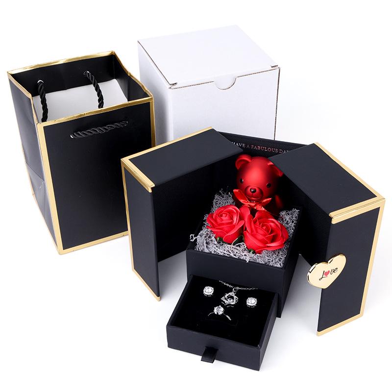 Double Opening Bear Rose Jewelry Box - High-Grade Storage for Birthday or Valentine s Day Gifts
Double Opening Bear Rose Jewelry Box - High-Grade Storage for Birthday or Valentine s Day Gifts