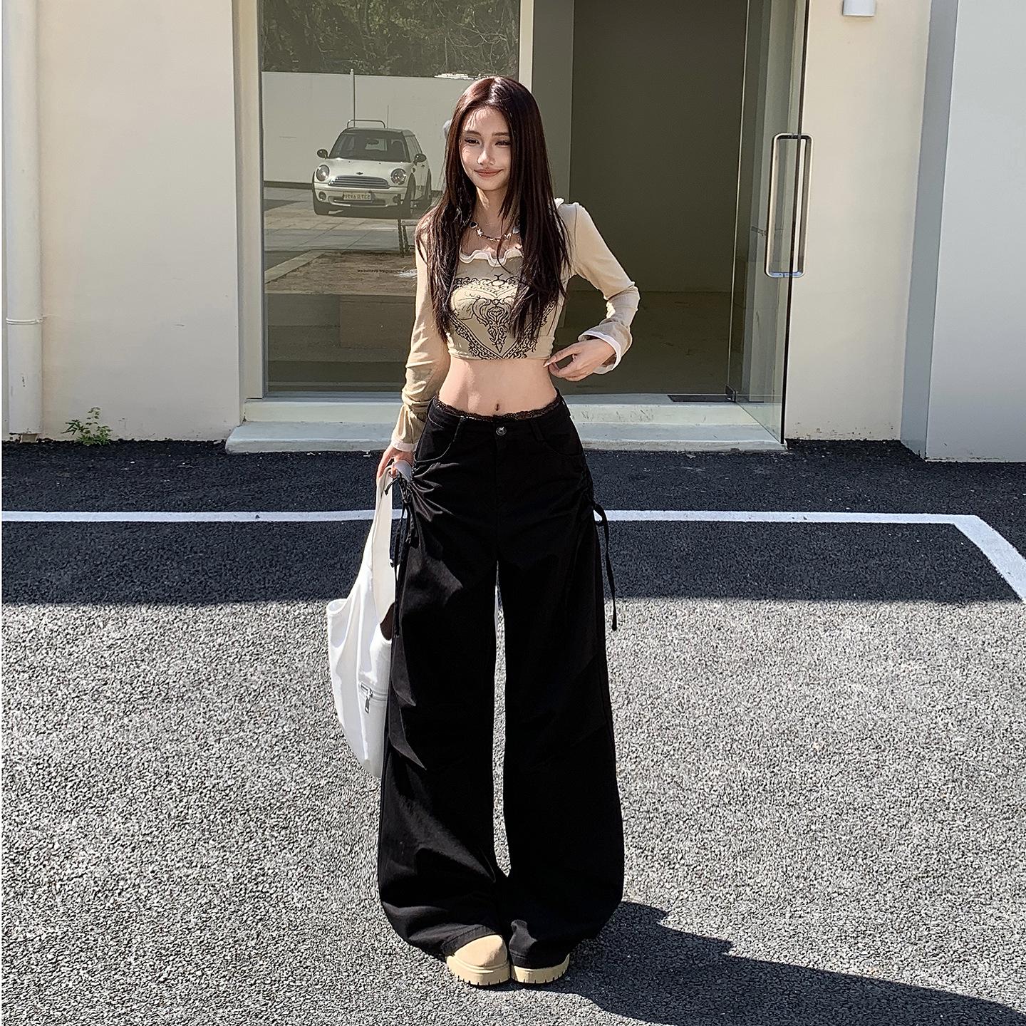 Women s Black Lace Pleated Cargo Pants - 2025 Autumn/Winter High Waist Slimming Wide Leg Casual Pants XS
Women s Black Lace Pleated Cargo Pants - 2025 Autumn/Winter High Waist Slimming Wide Leg Casual Pants XS