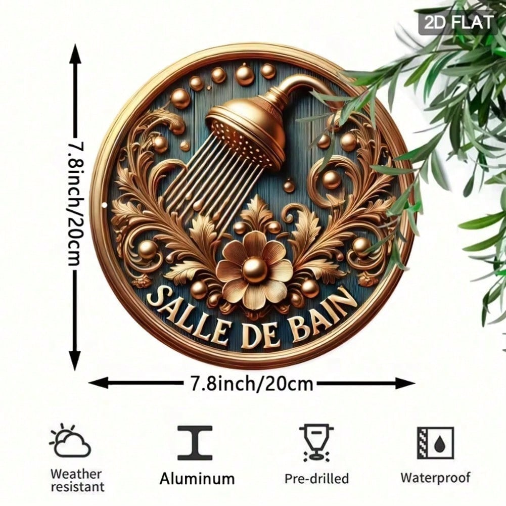 Elegant French Salle De Bain Metal Wall Art Round Golden Shower Aluminum Sign 20x20 різнокольоровий
Elegant French Salle De Bain Metal Wall Art Round Golden Shower Aluminum Sign 20x20 різнокольоровий