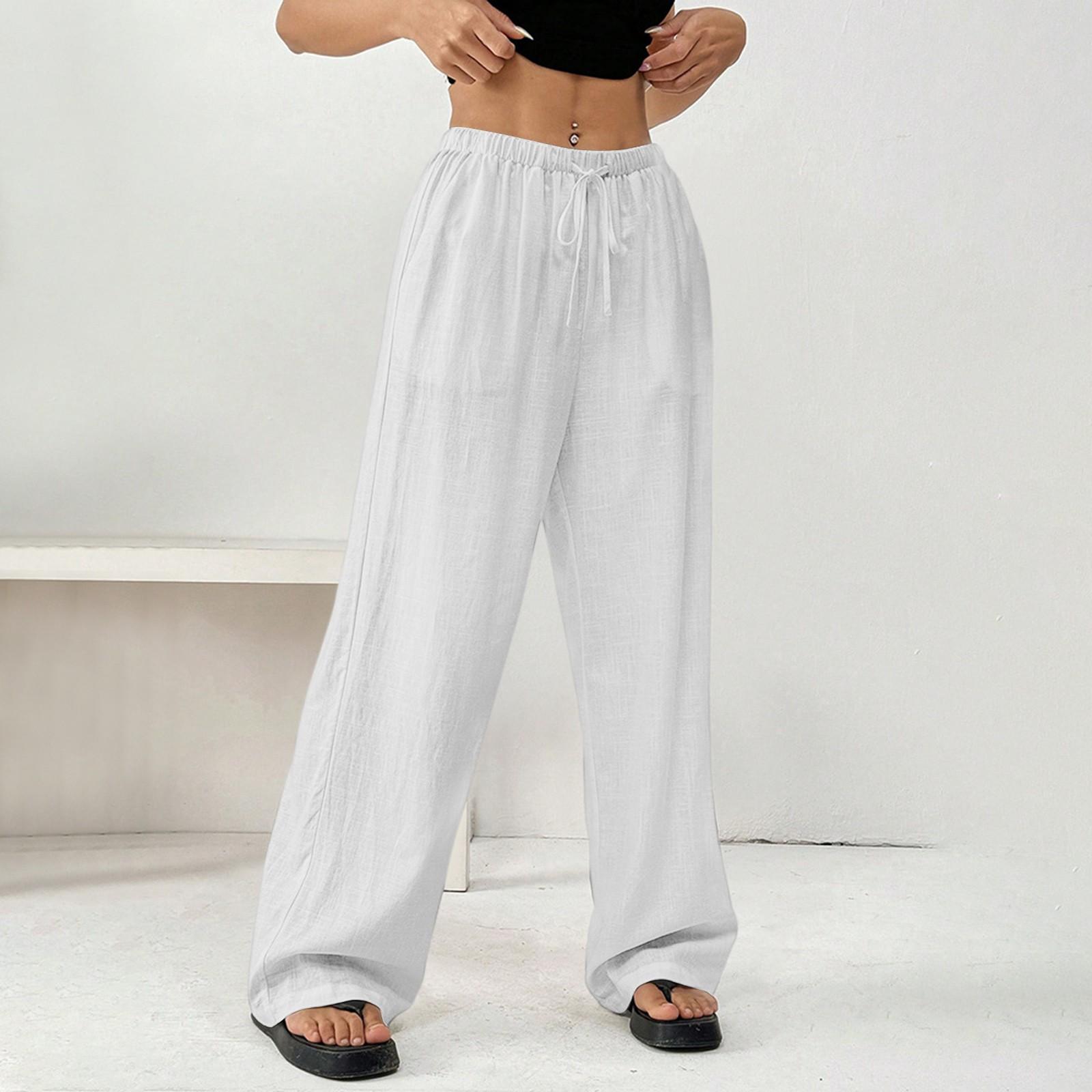 Ladies Fashionable Solid Color Straight Leg Pants With High Waist Drawstring Pockets And Elastic Waist Casual Pants L белый
Ladies Fashionable Solid Color Straight Leg Pants With High Waist Drawstring Pockets And Elastic Waist Casual Pants L белый