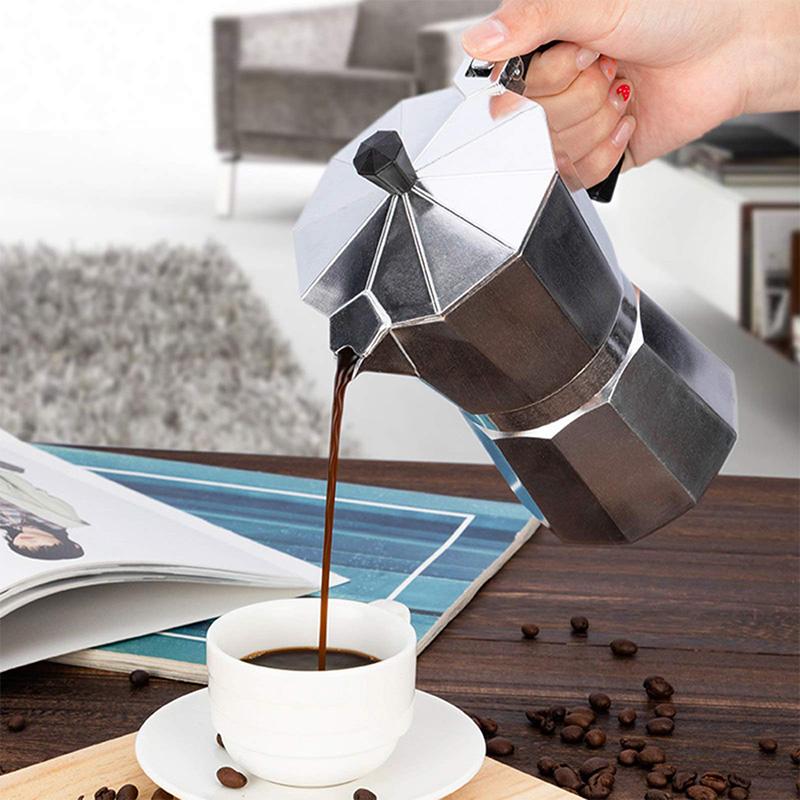Moka Pot Stovetop Espresso Maker 50/100/150/300/450/600ML Кавоварка з нержавіючої сталі для класичної італійської кухні для домашнього офісу
Moka Pot Stovetop Espresso Maker 50/100/150/300/450/600ML Кавоварка з нержавіючої сталі для класичної італійської кухні для домашнього офісу