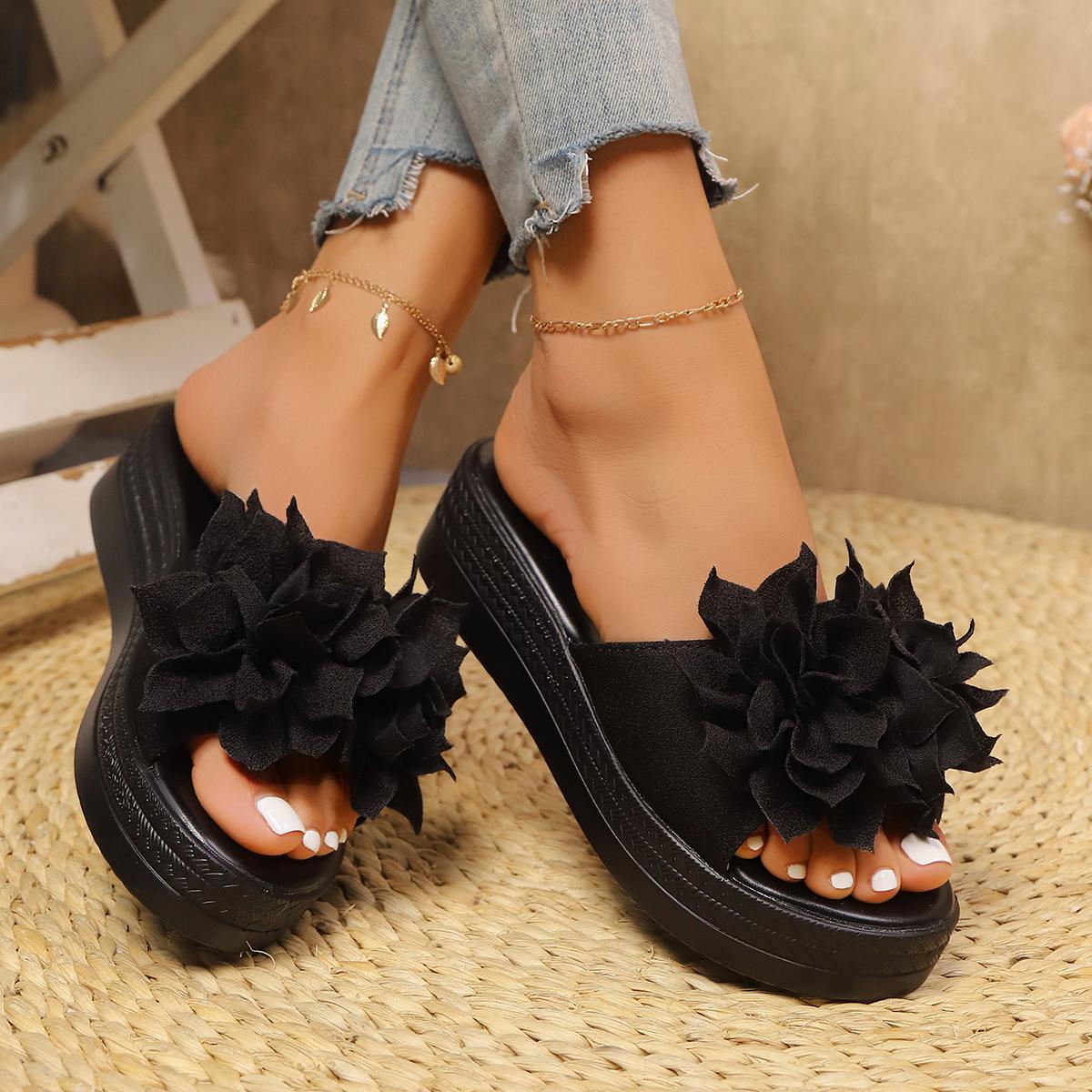 Summer new large size fish mouth slippers fashionable flower waterproof table heightening cool slippers casual beach slippers 43
Summer new large size fish mouth slippers fashionable flower waterproof table heightening cool slippers casual beach slippers 43