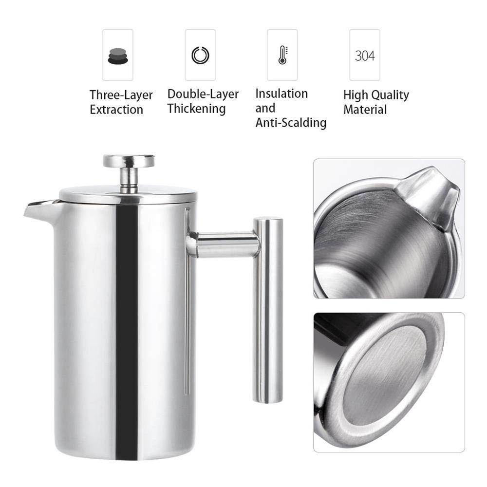 800ml French Press Coffee Maker Stainless Steel Double Walled Insulated Coffee Pot (BPA Free,No FDA) Steel Color
800ml French Press Coffee Maker Stainless Steel Double Walled Insulated Coffee Pot (BPA Free,No FDA) Steel Color