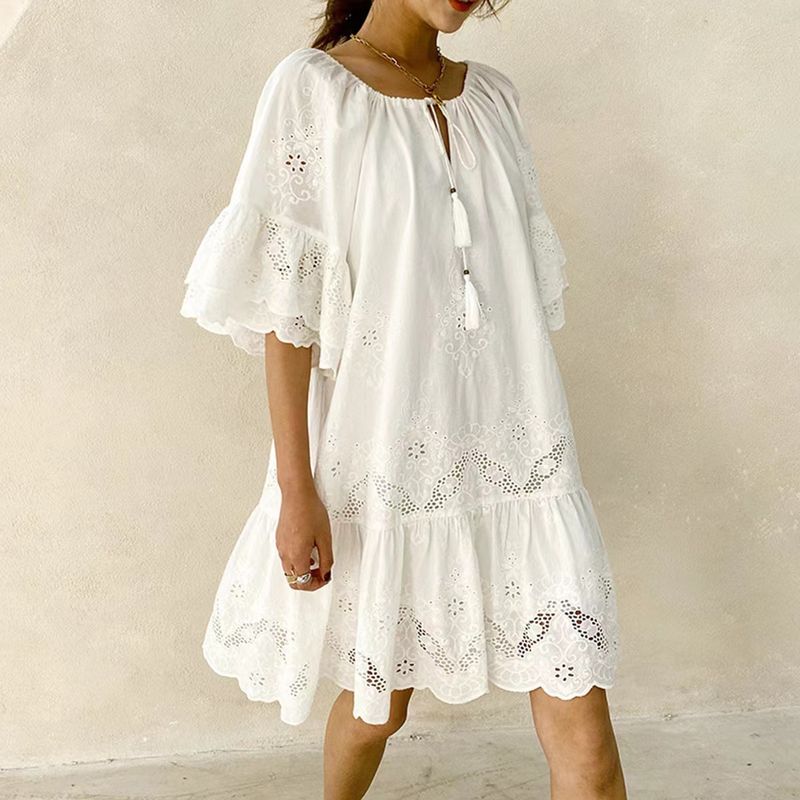 Lace Patchwork Dress Summer Women s Elegant Cotton Skirt Loose Lace Pullover Vacation Style Dress White XL
Lace Patchwork Dress Summer Women s Elegant Cotton Skirt Loose Lace Pullover Vacation Style Dress White XL