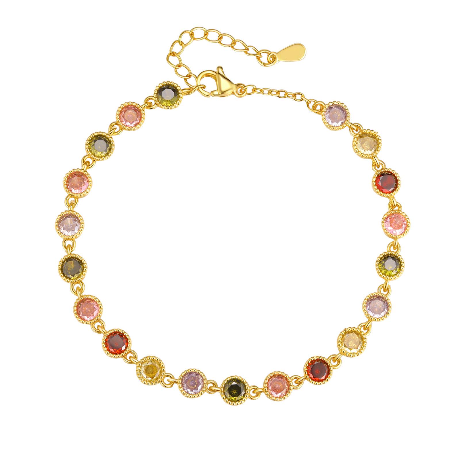 Vnox Colorful AAA CZ Stone Beads Bracelet For Women, Metal Gold Plated Adjustable Chain, Autumn Style Stylish Jewelry
Vnox Colorful AAA CZ Stone Beads Bracelet For Women, Metal Gold Plated Adjustable Chain, Autumn Style Stylish Jewelry