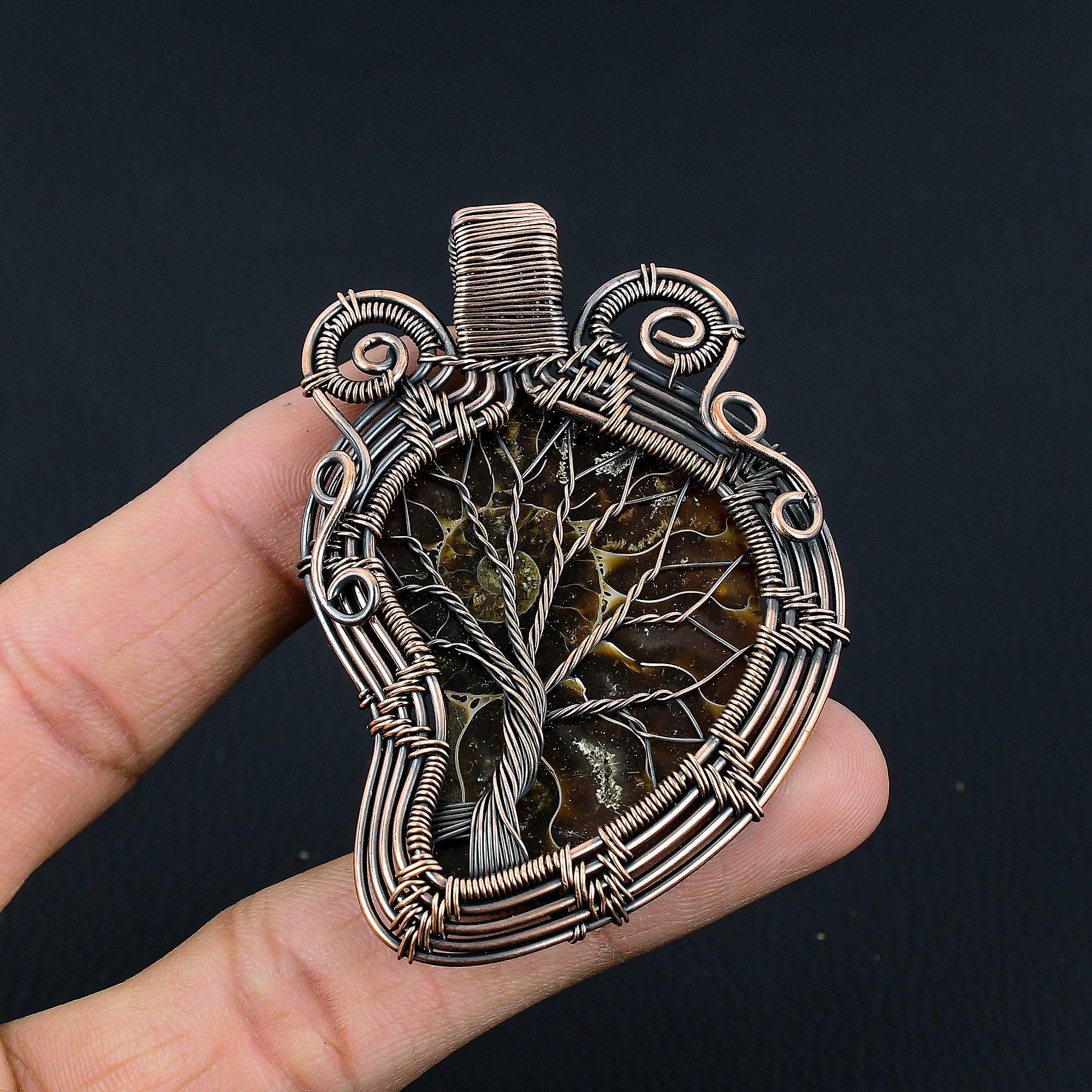 Подвеска с окаменелостью аммонита, обернутая медной проволокой 999 пробы, подвеска из драгоценного камня ручной работы на День памяти 2.55 Inches
Подвеска с окаменелостью аммонита, обернутая медной проволокой 999 пробы, подвеска из драгоценного камня ручной работы на День памяти 2.55 Inches