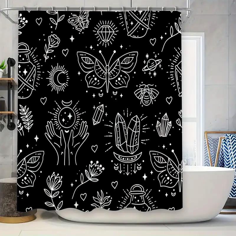 Stylish Black White Hand Drawn Shower Curtain With Butterflies Crystals Perfect Bathroom Decor For Home Decoration Supplies W60H190(CM)-1 Pcs
Stylish Black White Hand Drawn Shower Curtain With Butterflies Crystals Perfect Bathroom Decor For Home Decoration Supplies W60H190(CM)-1 Pcs