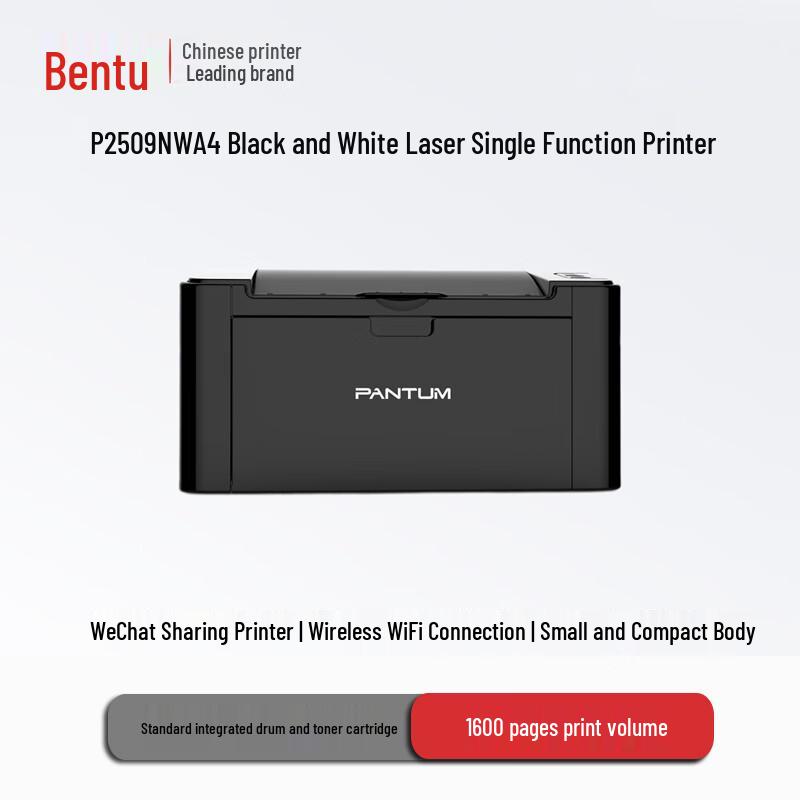 Pantum P2509NW A4 Monochrome Laser Printer
Pantum P2509NW A4 Monochrome Laser Printer