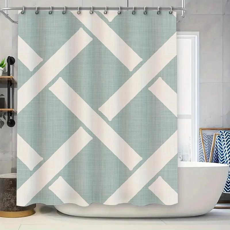 Modern Bath Shower Curtain With White Stripes: Waterproof Fabric For Home Decor In Lavender Green Color W60H190(CM)-1 Pcs
Modern Bath Shower Curtain With White Stripes: Waterproof Fabric For Home Decor In Lavender Green Color W60H190(CM)-1 Pcs
