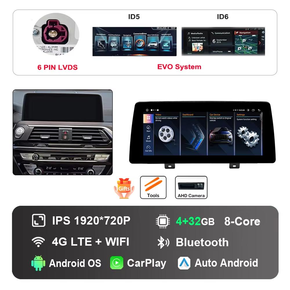 10,25 дюйма для BMW X3 G01 X4 G02 2018 - 2020 Система EVO DSP Стерео GPS Android Автомагнітола Мультимедійний плеєр HD Сенсорний екран
10,25 дюйма для BMW X3 G01 X4 G02 2018 - 2020 Система EVO DSP Стерео GPS Android Автомагнітола Мультимедійний плеєр HD Сенсорний екран