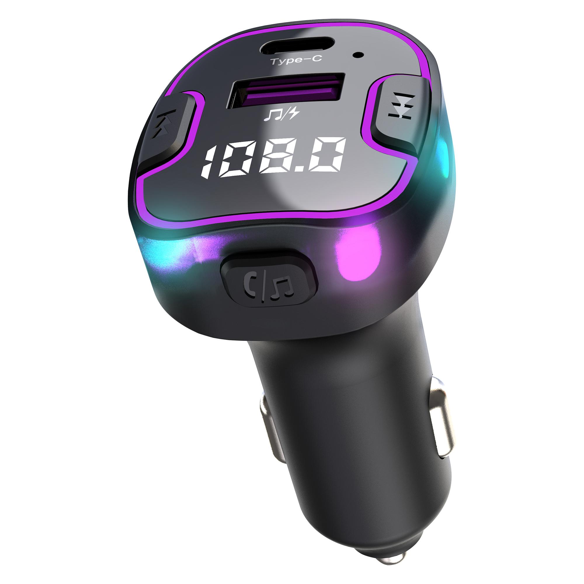 C49 FM Transmitter Car Bluetooth-compatible Adapter Ambient Light MP3 Music Player with Type-C+USB Port Type A
C49 FM Transmitter Car Bluetooth-compatible Adapter Ambient Light MP3 Music Player with Type-C+USB Port Type A
