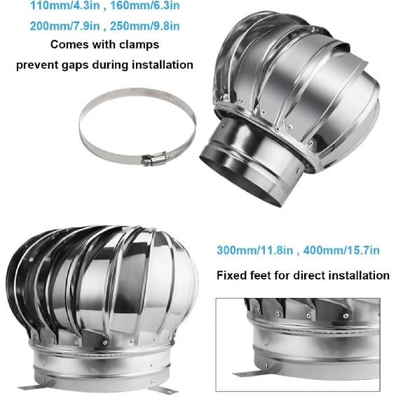 Roof Wind,Stainless Steel Turbine Ventilator Vents Stainless Steel 304 Roof Ventilator, 4 Inch 8 Inch 10 Inch 12 Inch Air Vent Outlet, Chimney Cowl
Roof Wind,Stainless Steel Turbine Ventilator Vents Stainless Steel 304 Roof Ventilator, 4 Inch 8 Inch 10 Inch 12 Inch Air Vent Outlet, Chimney Cowl