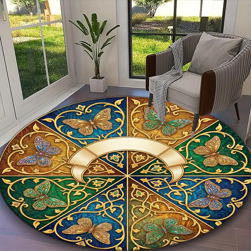 1pc Light Ivory Wildflower Butterfly Meadow Printed Chair Rug for Home Office Use, Living Room Kitchen Game Room Round Carpet Diameter 60cm
1pc Light Ivory Wildflower Butterfly Meadow Printed Chair Rug for Home Office Use, Living Room Kitchen Game Room Round Carpet Diameter 60cm