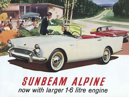 Vintage Sunbeam Alpine Auto Ad Reproduction Metal Sign FREE SHIPPING 20x30cm(7.8x11.8inch)
Vintage Sunbeam Alpine Auto Ad Reproduction Metal Sign FREE SHIPPING 20x30cm(7.8x11.8inch)