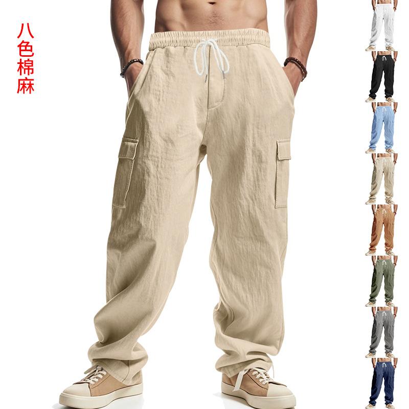 Hot-selling American men s linen four-season thin breathable tooling multi-pocket loose casual trend wide-leg pants S білий
Hot-selling American men s linen four-season thin breathable tooling multi-pocket loose casual trend wide-leg pants S білий