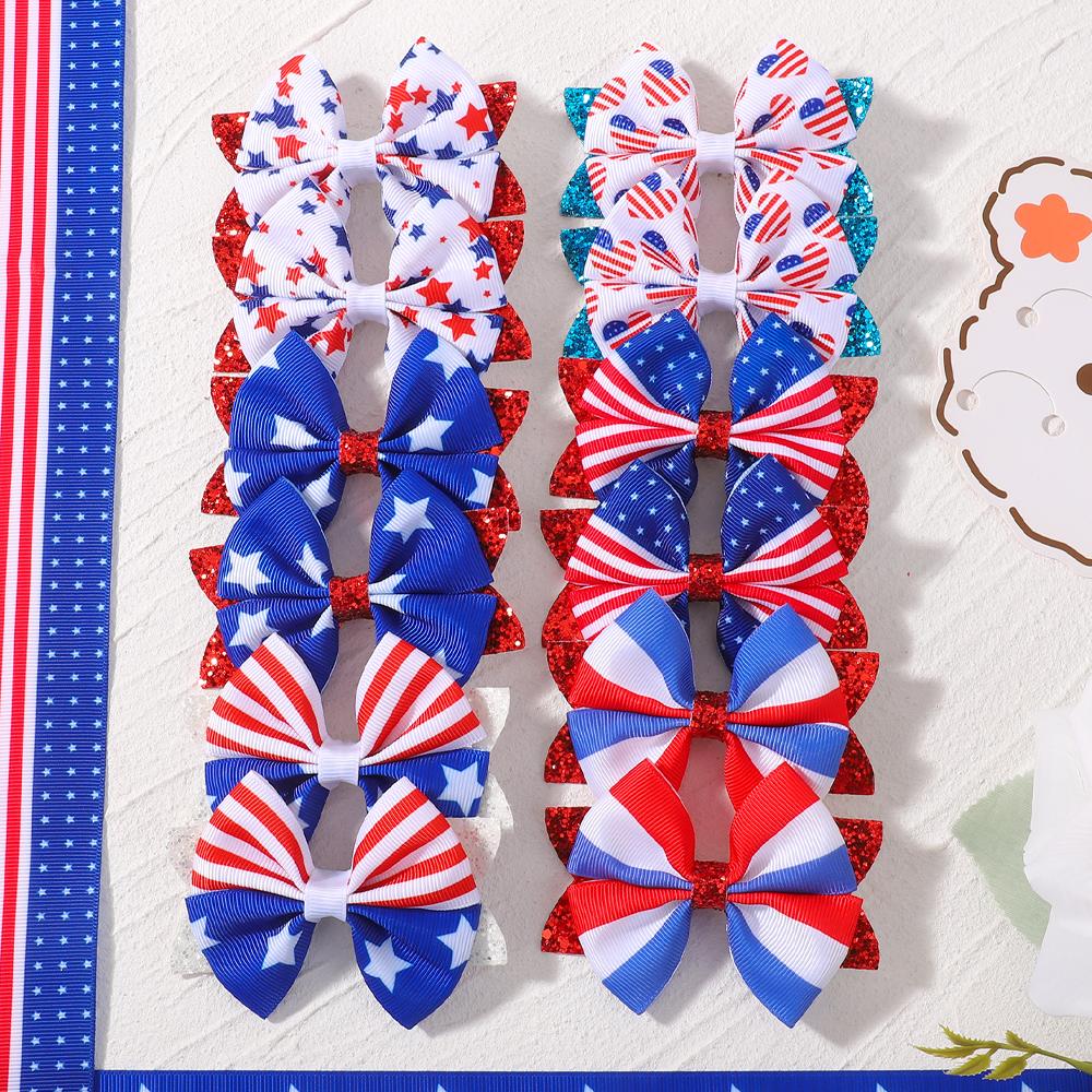 2pcs/set Ribbon Hair Bows Clips for Girls 3D Print Star Bowknot Hairpin Headwear July 4th Independence Day Hair Accessories
2pcs/set Ribbon Hair Bows Clips for Girls 3D Print Star Bowknot Hairpin Headwear July 4th Independence Day Hair Accessories