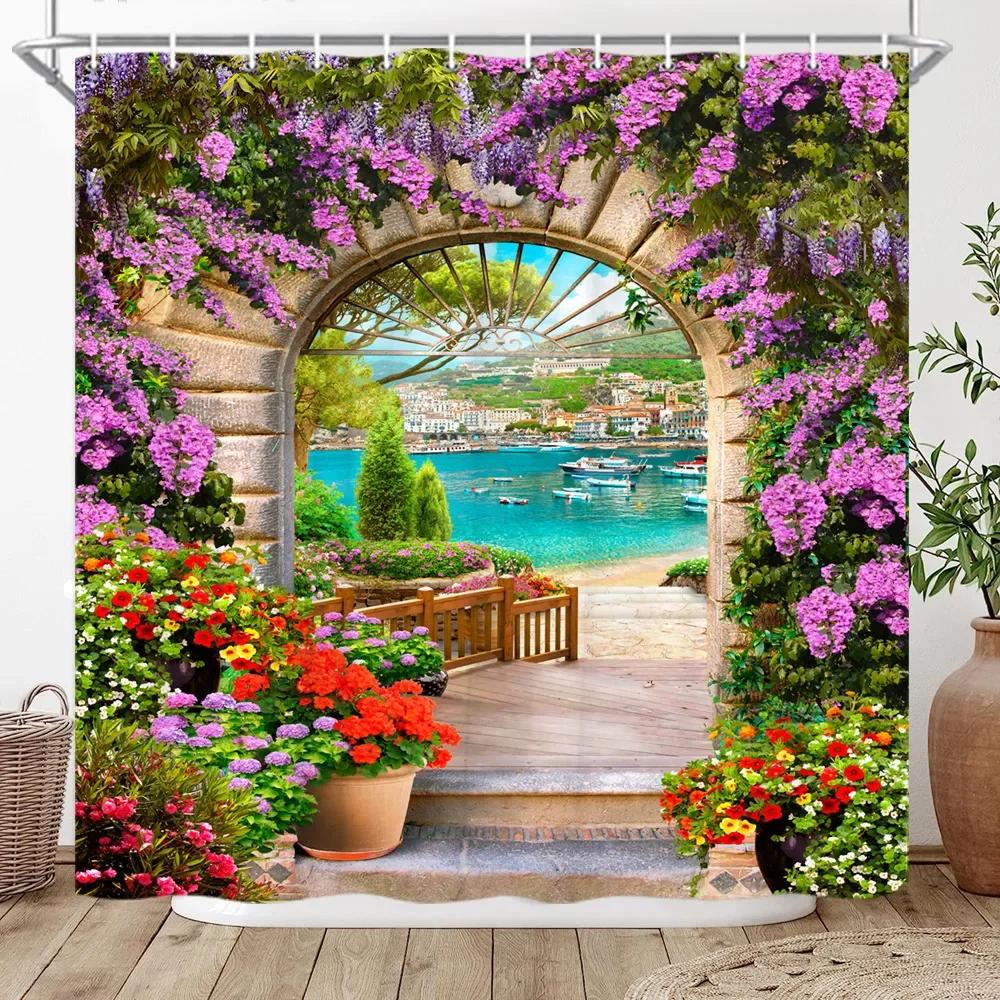 3D Roman Column Palace Sea View Shower Curtain Green Palm Tree Lake Landscape Bathroom Decor Bath Curtain Polyester Fabric Hooks 180x200cm-70x78in
3D Roman Column Palace Sea View Shower Curtain Green Palm Tree Lake Landscape Bathroom Decor Bath Curtain Polyester Fabric Hooks 180x200cm-70x78in
