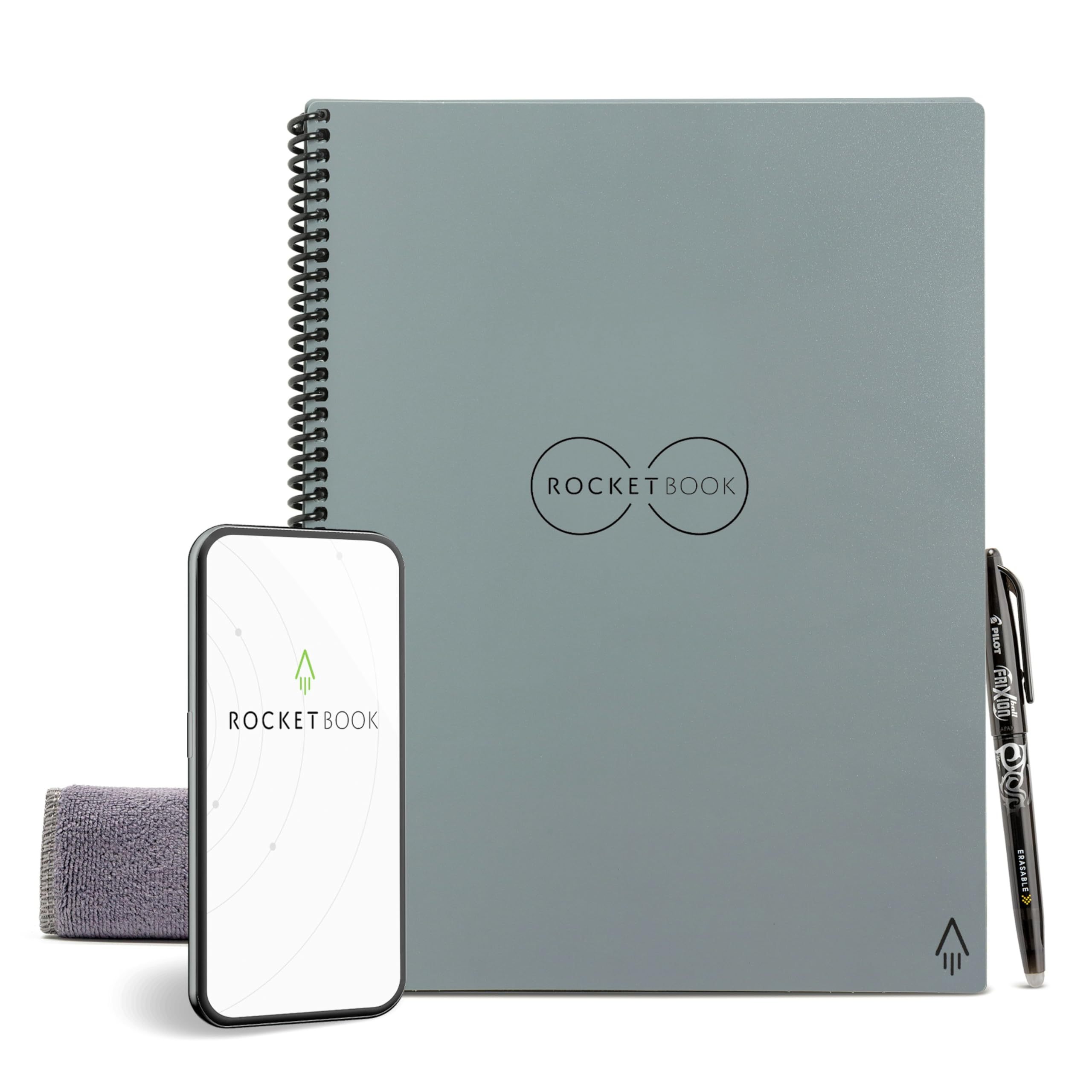 Rocketbook Smart Reusable Notebook Dot Grid Notebook with 1 Pilot Frixion Pen and 1 Microfiber Cloth Deep Space Gray Cover Executive Size x - серый
Rocketbook Smart Reusable Notebook Dot Grid Notebook with 1 Pilot Frixion Pen and 1 Microfiber Cloth Deep Space Gray Cover Executive Size x - серый