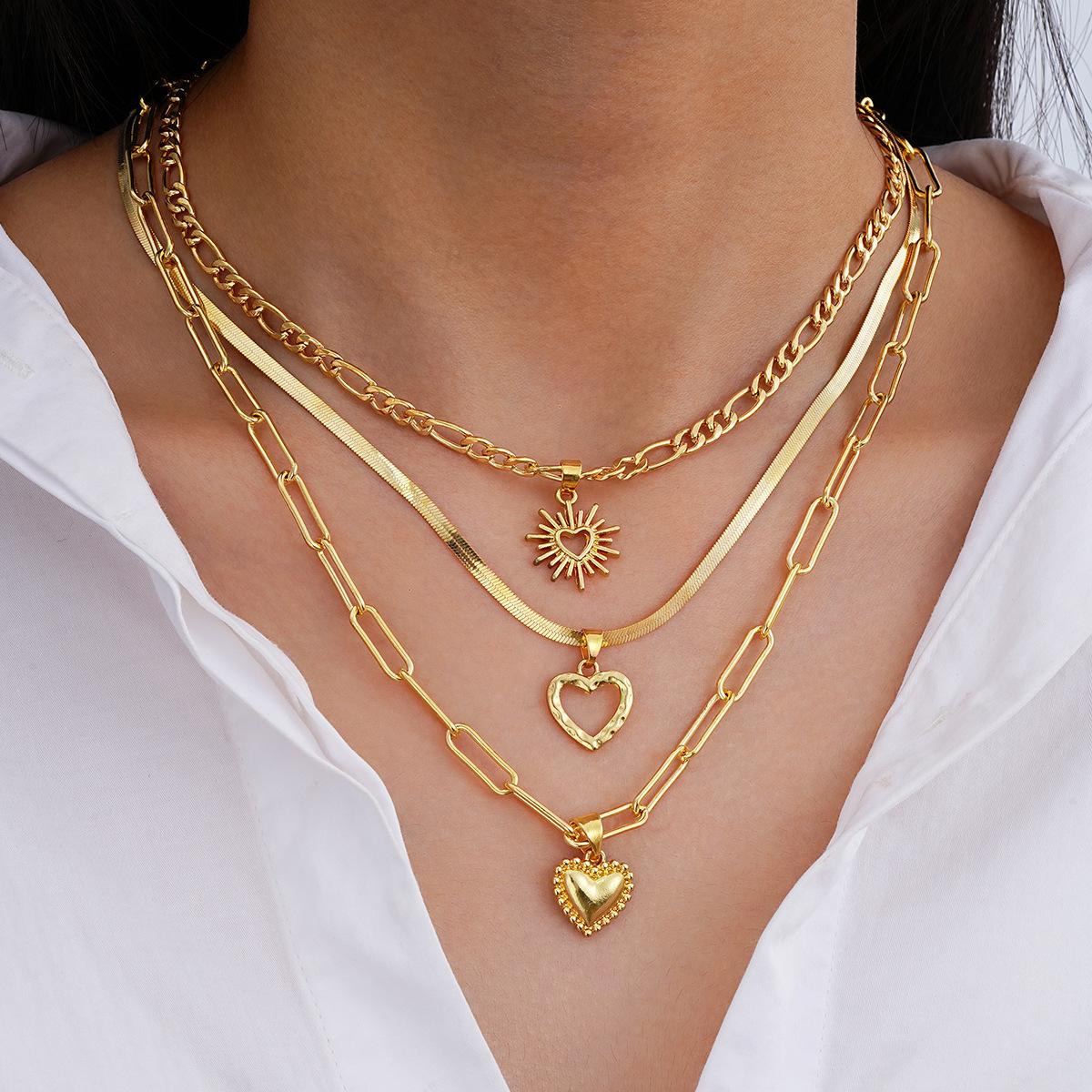 3Pcs/Set Boho Heart Pendant Necklace for Women European And American Copper Metal Gold Color Hollow Love Necklace Punk Jewelry
3Pcs/Set Boho Heart Pendant Necklace for Women European And American Copper Metal Gold Color Hollow Love Necklace Punk Jewelry