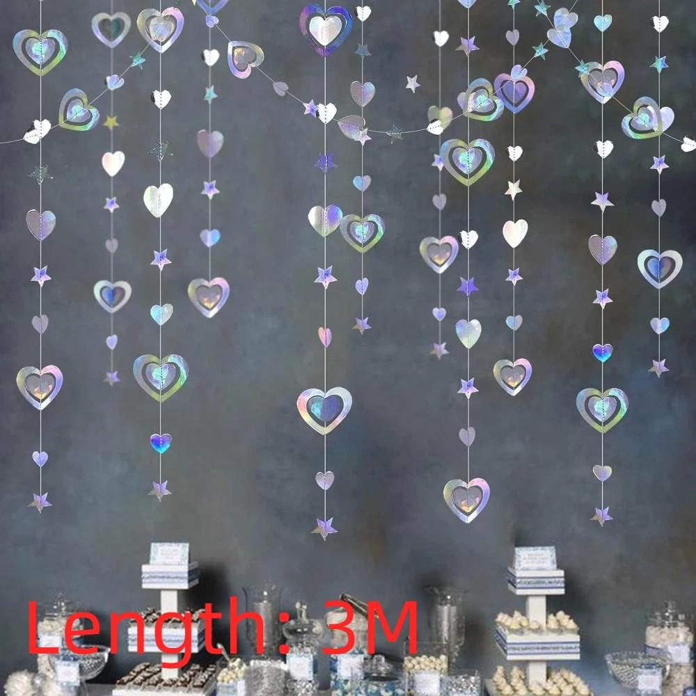 3 Meters/4M Length Paper Banner Shiny Iridescent Room Hanging Decoration Paper Silver Wedding Decor Birthday Party Decoration
3 Meters/4M Length Paper Banner Shiny Iridescent Room Hanging Decoration Paper Silver Wedding Decor Birthday Party Decoration