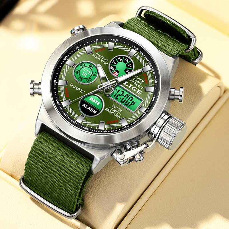 Quartz Wristwatch For Men Fashion Business Nylon Strap Waterproof Big Dial Watch Men Luminous Dual Display Men s Watches срібні зелений колір
Quartz Wristwatch For Men Fashion Business Nylon Strap Waterproof Big Dial Watch Men Luminous Dual Display Men s Watches срібні зелений колір