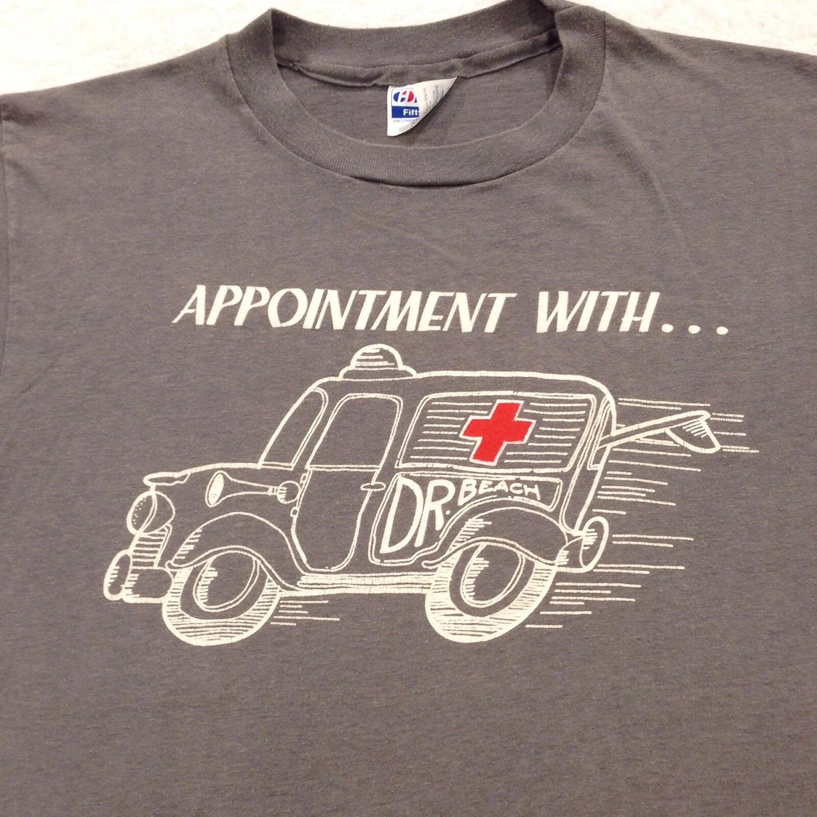 vintage 80s APPOINTMENT WITH DR. BEACH T-Shirt MEDIUM single stitch surf 90s S
vintage 80s APPOINTMENT WITH DR. BEACH T-Shirt MEDIUM single stitch surf 90s S