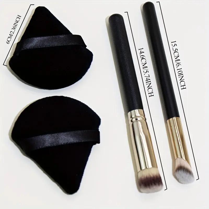 Набор из 2 кистей для консилера + 2 треугольных кистей для сухого нанесения на кожу, спонж для нанесения тонального крема, косметические инструменты для макияжа
Набор из 2 кистей для консилера + 2 треугольных кистей для сухого нанесения на кожу, спонж для нанесения тонального крема, косметические инструменты для макияжа