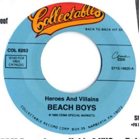 7inch Record BEACH BOYS - Heroes And Villains / Why Do Fools COL6283 Collectables 1967 US Pop
7inch Record BEACH BOYS - Heroes And Villains / Why Do Fools COL6283 Collectables 1967 US Pop