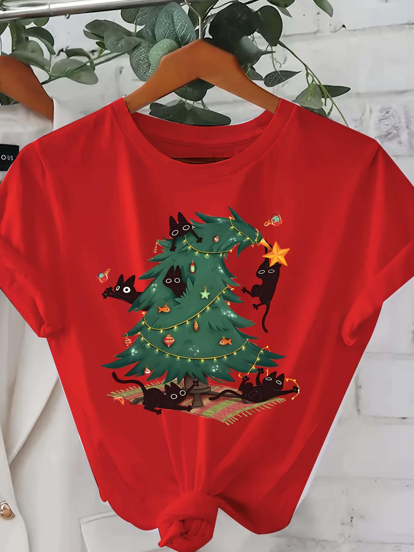 WomenS Christmas Tree Kitten Graphic TShirt Cozy Crew Neck Short Sleeve Summer Sleeved Harajuku Streetwear Tops Tees 3XL
WomenS Christmas Tree Kitten Graphic TShirt Cozy Crew Neck Short Sleeve Summer Sleeved Harajuku Streetwear Tops Tees 3XL