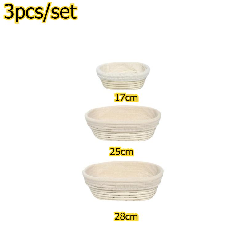 3pcs/set Rattan Bread Proofing Basket Handwoven Home Kitchen Bread Baking Storage Basket for Baking and Food Organization
3pcs/set Rattan Bread Proofing Basket Handwoven Home Kitchen Bread Baking Storage Basket for Baking and Food Organization