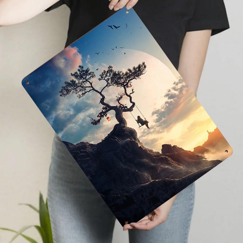 Cliff Pine Tree Swing Girl Silhouette Metal Wall Art Creative Home Decor Bedroom Living Room Hanging Decoration 20x30cm(7.8x11.8inch)
Cliff Pine Tree Swing Girl Silhouette Metal Wall Art Creative Home Decor Bedroom Living Room Hanging Decoration 20x30cm(7.8x11.8inch)