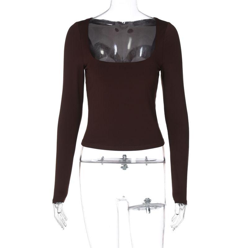 Gusty Height JGG Adult Lady like Woman Pure Color All-Matching Commuter Long Sleeve T-shirt Female 2025 Fall Sexy Shoulder Slim Looking Tops Coffee S
Gusty Height JGG Adult Lady like Woman Pure Color All-Matching Commuter Long Sleeve T-shirt Female 2025 Fall Sexy Shoulder Slim Looking Tops Coffee S