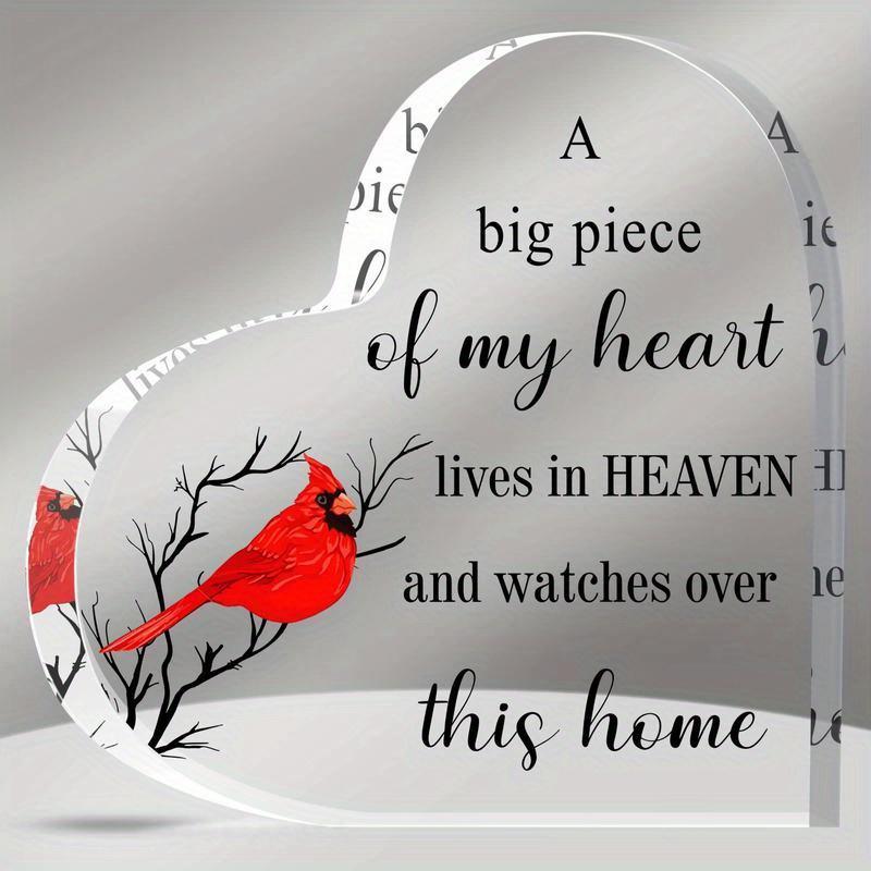 Red Cardinal Centerpiece Decoration for Christmas Party Table, A Big Piece of My Heart Lives in Heaven Memorial Sign, Nurseries, Home Desk Living Roo 10*10cm
Red Cardinal Centerpiece Decoration for Christmas Party Table, A Big Piece of My Heart Lives in Heaven Memorial Sign, Nurseries, Home Desk Living Roo 10*10cm