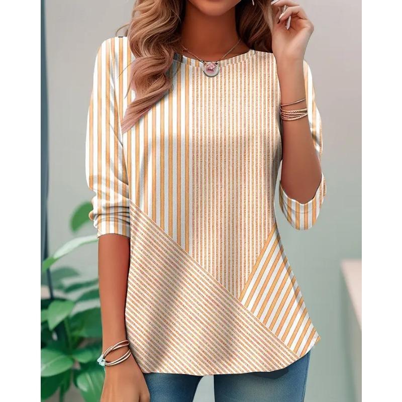 Spring and Autumn Round Neck 3D Striped Graphic Printed Top Fashionable Casual Long Sleeved Women s T-shirts XXXL
Spring and Autumn Round Neck 3D Striped Graphic Printed Top Fashionable Casual Long Sleeved Women s T-shirts XXXL