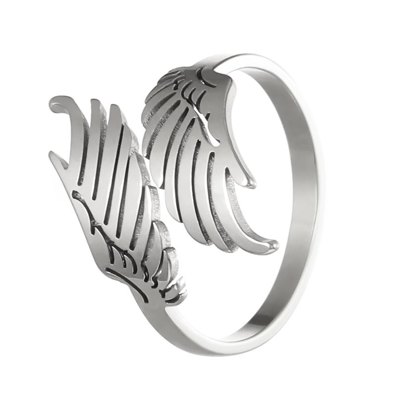 Stainless Steel Angel Wing Ring Opening Adjustable Feather Jewelry Suitable For Men Women Couples Anniversary Gifts
Stainless Steel Angel Wing Ring Opening Adjustable Feather Jewelry Suitable For Men Women Couples Anniversary Gifts