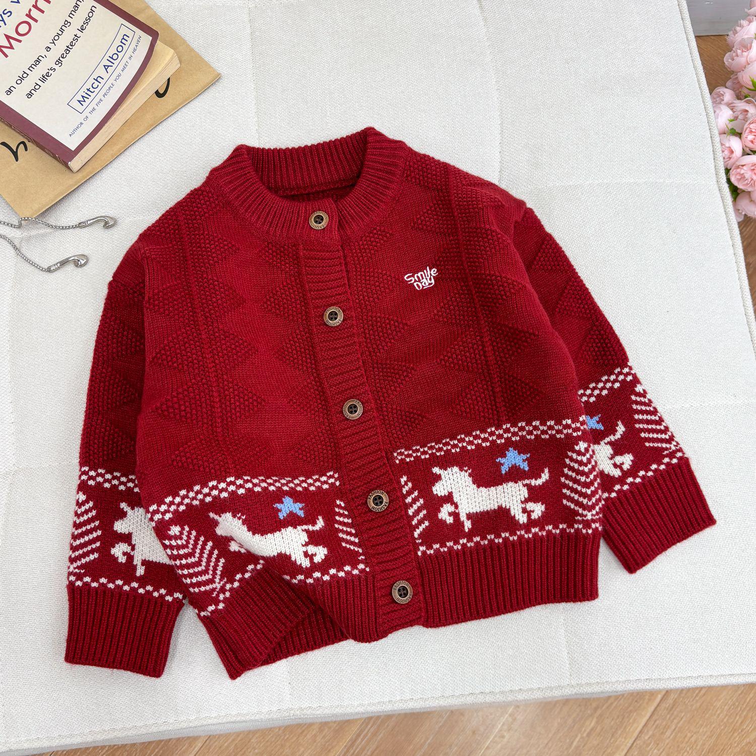 2025 A/W Fair Isle Horse Style Children s Thick Cardigan Sweater 130cm червоний
2025 A/W Fair Isle Horse Style Children s Thick Cardigan Sweater 130cm червоний