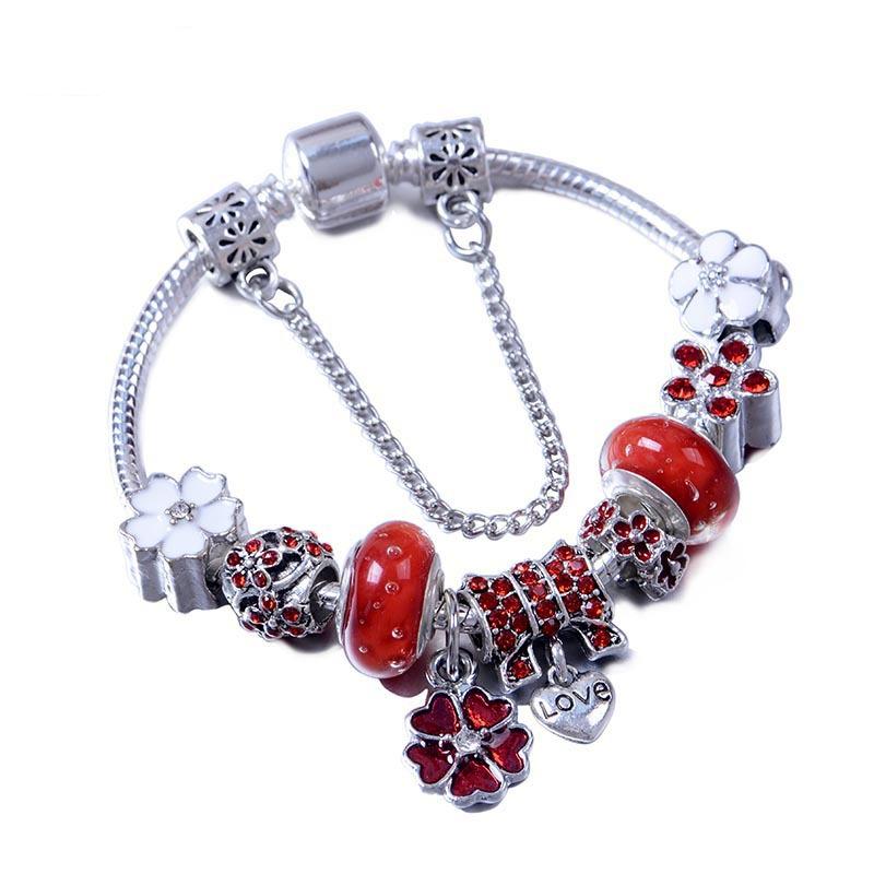 New Fashion Women Elegant 925 Silver Original Bracelet Vintage DIY Three Spring Colors Shili Peach Blossom Bracelet 16cm красный
New Fashion Women Elegant 925 Silver Original Bracelet Vintage DIY Three Spring Colors Shili Peach Blossom Bracelet 16cm красный