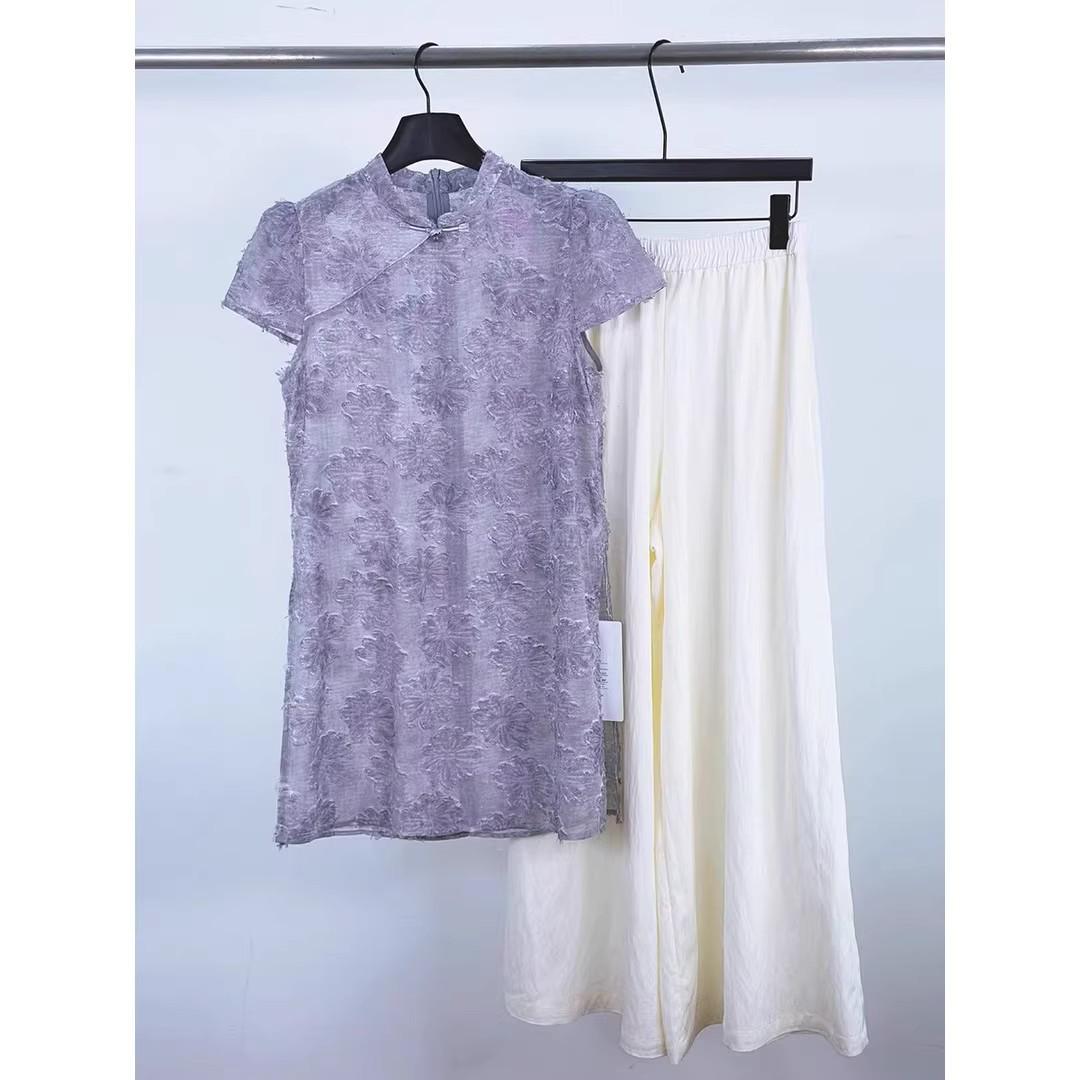2026 Elegant Retro Chinese Jacquard Two-Piece Set: Short-Sleeved Top & Wide-Leg Pants for Young Mothers XL (80-105 jin)
2026 Elegant Retro Chinese Jacquard Two-Piece Set: Short-Sleeved Top & Wide-Leg Pants for Young Mothers XL (80-105 jin)