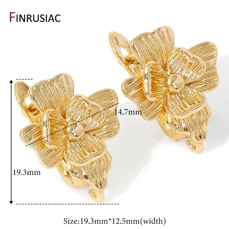 18K Gold Plated Brass Flower Shape Earring Hooks Inlaid Zircon Earring Fixtures For DIY Earrings Making Findings 1 pair
18K Gold Plated Brass Flower Shape Earring Hooks Inlaid Zircon Earring Fixtures For DIY Earrings Making Findings 1 pair