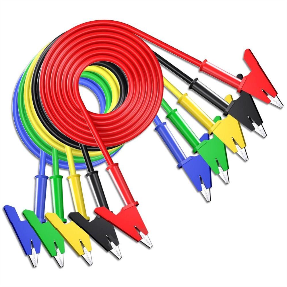 5Pcs 3.3ft/1m Test Leads 1000V/19A Crocodile Wire Cable with Insulators Clips Electrical Testing
5Pcs 3.3ft/1m Test Leads 1000V/19A Crocodile Wire Cable with Insulators Clips Electrical Testing