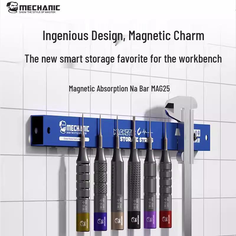 Repairman MAG25 Magnetic Absorption Workbench Rack – Portable Screwdriver Bits Organizer
Repairman MAG25 Magnetic Absorption Workbench Rack – Portable Screwdriver Bits Organizer