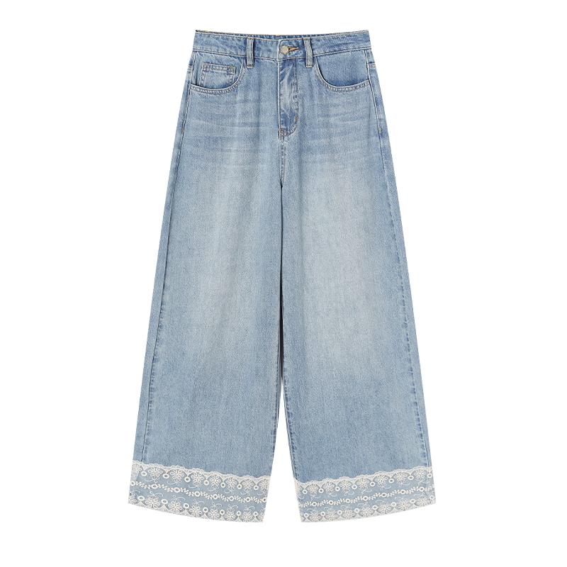 Women s High-Waisted Lace-Trim Denim Wide-Leg Pants XL
Women s High-Waisted Lace-Trim Denim Wide-Leg Pants XL