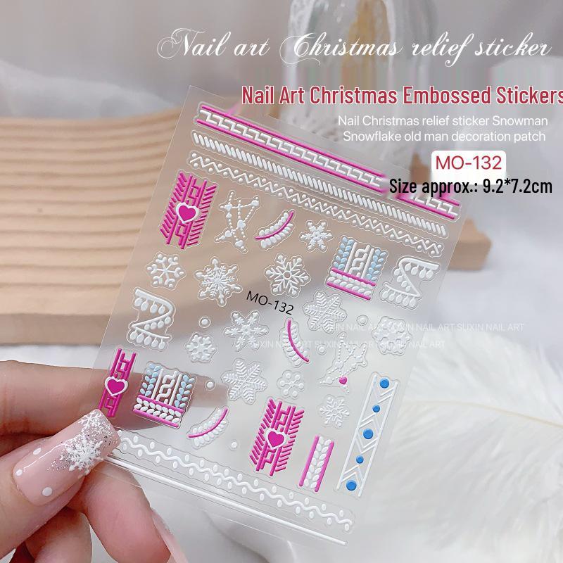 3D Christmas Nail Stickers - Snowman, Snowflake, Santa Claus Embossed Decals
3D Christmas Nail Stickers - Snowman, Snowflake, Santa Claus Embossed Decals