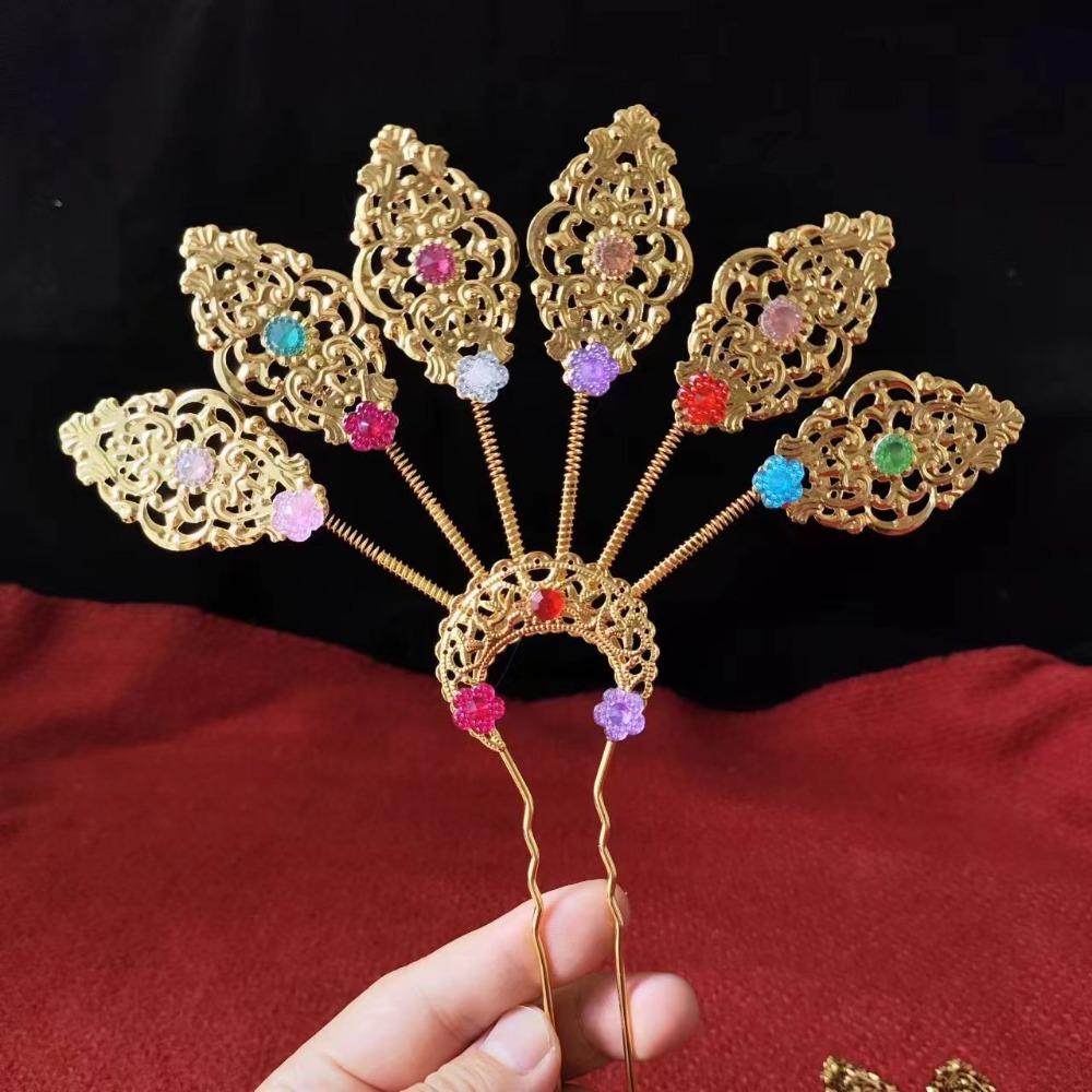 Flower Thai Hair Sticks Rhinestone Ethnic Style Hair Accessories Thai Metal Leaves Hairpin Party Style 1
Flower Thai Hair Sticks Rhinestone Ethnic Style Hair Accessories Thai Metal Leaves Hairpin Party Style 1
