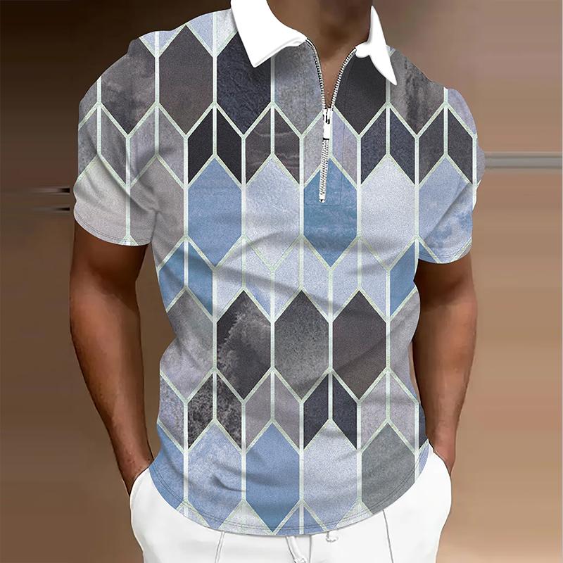 Men s Shirt Polo Casual Zip Short Sleeve Fashion Casual Zipper Summer Spring Regular Fit 3D Rhombus Print Shirt XS синий
Men s Shirt Polo Casual Zip Short Sleeve Fashion Casual Zipper Summer Spring Regular Fit 3D Rhombus Print Shirt XS синий