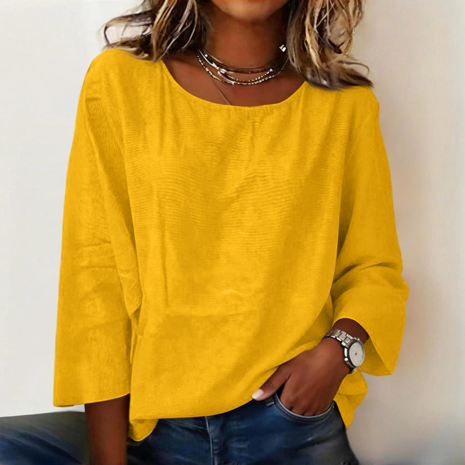 Women s Fashion New Summer Three-Quarter Sleeve Loose Shirt Women s Casual Versatile T-Shirt Top XL жовтий
Women s Fashion New Summer Three-Quarter Sleeve Loose Shirt Women s Casual Versatile T-Shirt Top XL жовтий