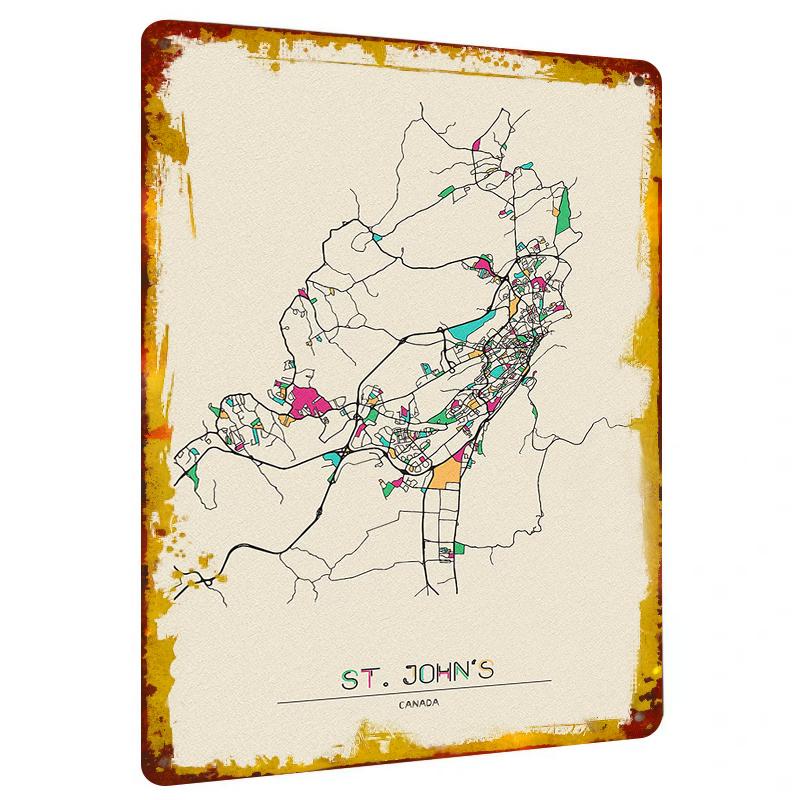 St Johns Canada Map Metal Wall Art Custom City Decor for Home Office Modern Geometric Design 20x30cm(7.8x11.8inch)
St Johns Canada Map Metal Wall Art Custom City Decor for Home Office Modern Geometric Design 20x30cm(7.8x11.8inch)