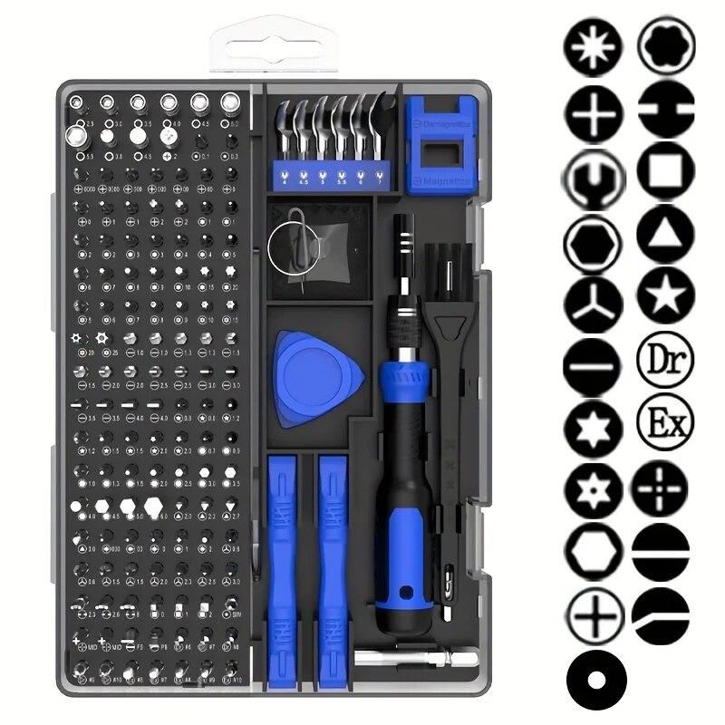 160 in 1 Precision Screwdriver Set Multi-Function Repair Tool Kit Magnetic Screwdriver Bits with Cleaning Brush Tweezers Pry Bar
160 in 1 Precision Screwdriver Set Multi-Function Repair Tool Kit Magnetic Screwdriver Bits with Cleaning Brush Tweezers Pry Bar