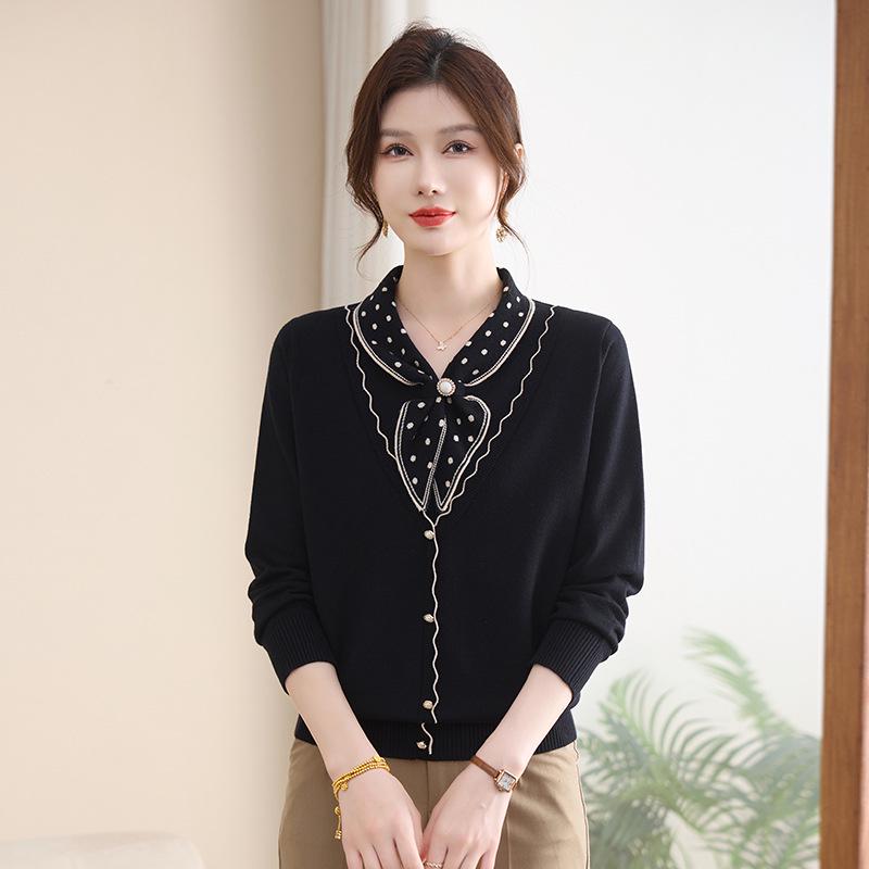 Autumn Butterfly Lapel Wool Sweater for Middle-Aged & Elderly Women - Plus Size, Loose Fit Base Layer Top 3XL (recommended 145-160 lbs) чёрный
Autumn Butterfly Lapel Wool Sweater for Middle-Aged & Elderly Women - Plus Size, Loose Fit Base Layer Top 3XL (recommended 145-160 lbs) чёрный